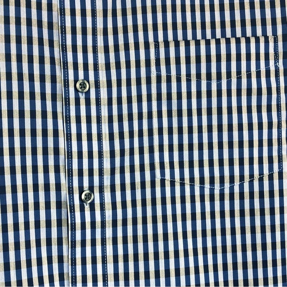 Van Heusen Flex Slim Fit Blue Check Plaid Button Down Shirt - Picture 8 of 16
